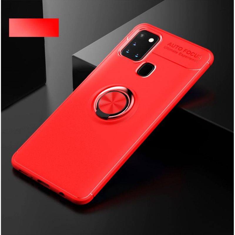Kuori Samsung Galaxy A21s Punainen Musta Pyörivä Rengas Suojakuori