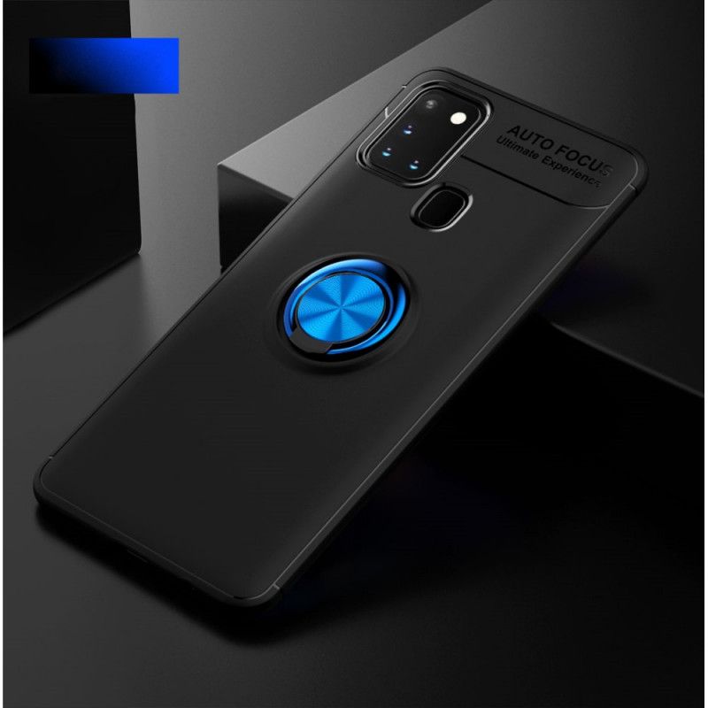 Kuori Samsung Galaxy A21s Punainen Musta Pyörivä Rengas Suojakuori
