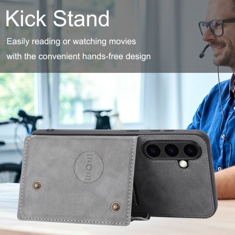 Kuori Samsung Galaxy S26 Nahkajäljitelmäinen Korttikotelo