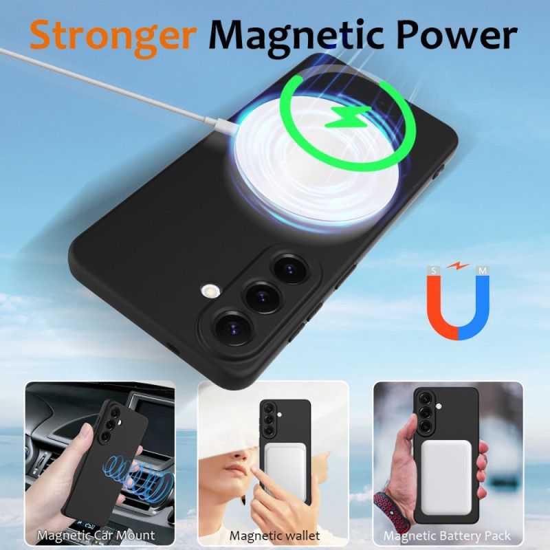 Kuori Samsung Galaxy S26 Nestemäisestä Silikonista Valmistettu Magneettinen Lompakko