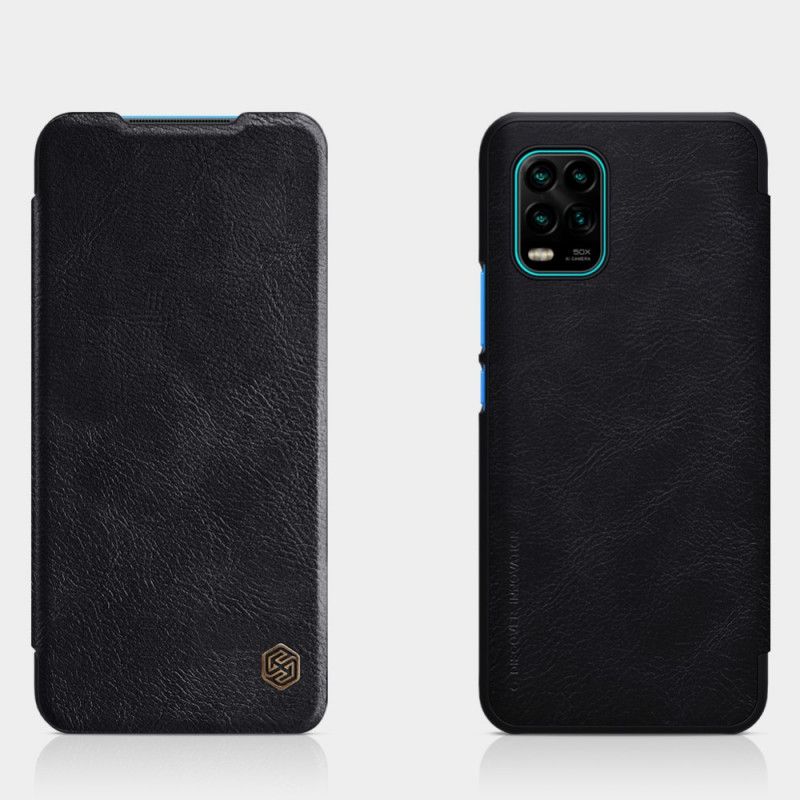 Flip Kotelot Xiaomi Mi 10 Lite Ruskea Punainen Nillkin Qin -Sarja Suojakuori