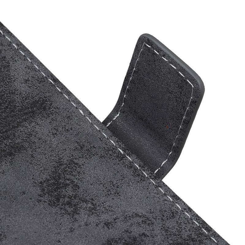 Kotelot Xiaomi Mi 10 Lite Tummansininen Harmaa Vintage Tekonahkaa