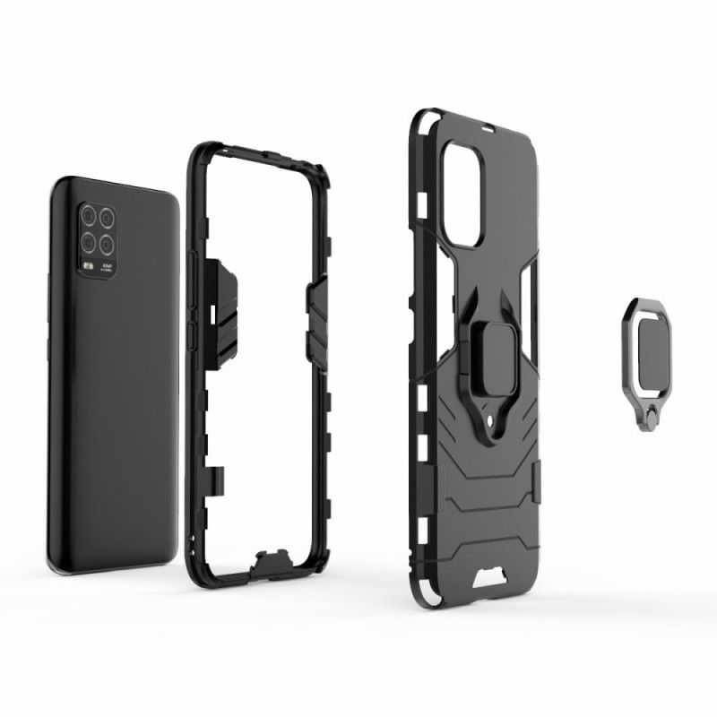 Kuori Xiaomi Mi 10 Lite Punainen Musta Kestävä Rengas Suojakuori