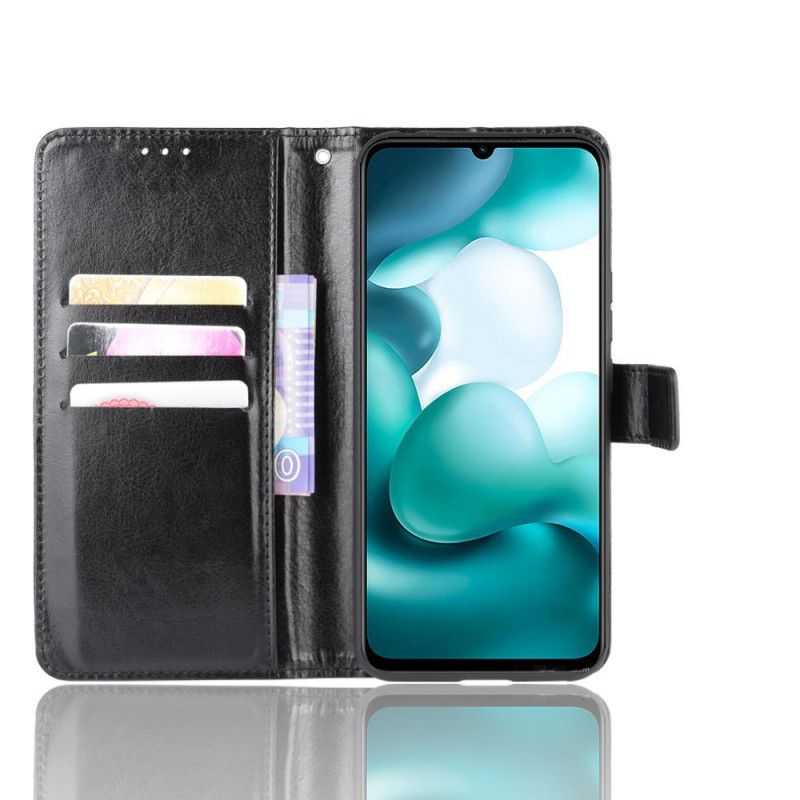 Nahkakotelo Xiaomi Mi 10 Lite Punainen Musta Puhelinkuoret Räikeä Tekonahka