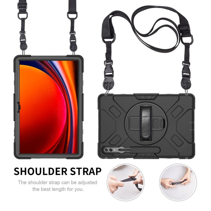 Kuori Samsung Galaxy Tab S9 Ultra Iskunkestävällä Tuella Ja Olkahihnalla