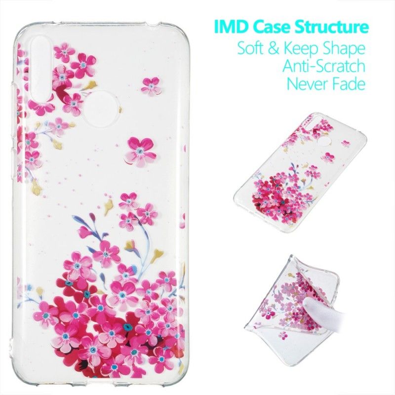 Case Kuoret Huawei Y7 2019 Puhelinkuoret Keltaiset Ja Purppuraiset Kukat