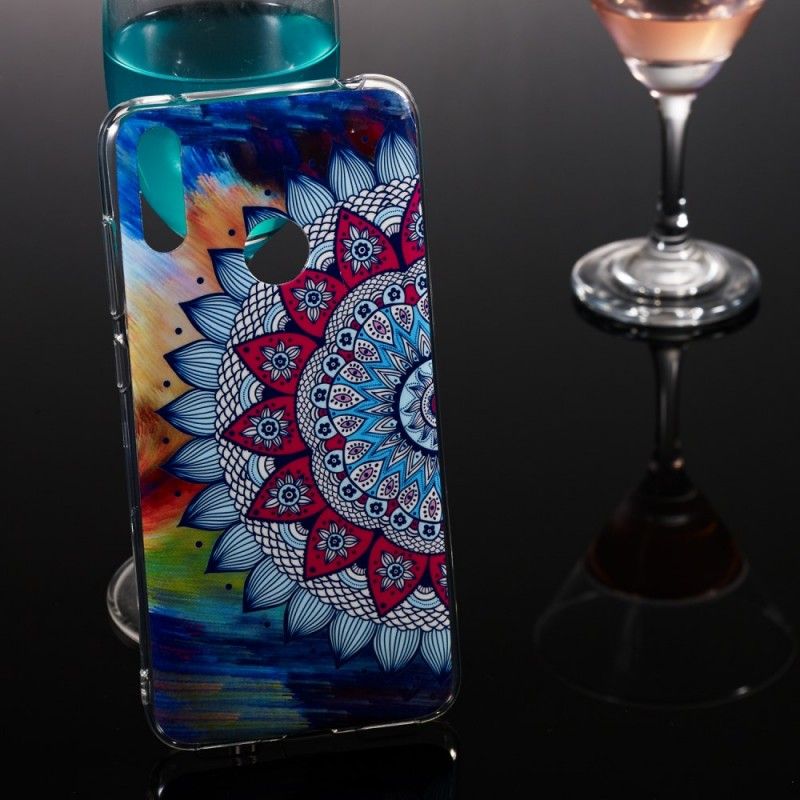 Kuori Huawei Y7 2019 Fluoresoiva Värillinen Mandala Suojakuori
