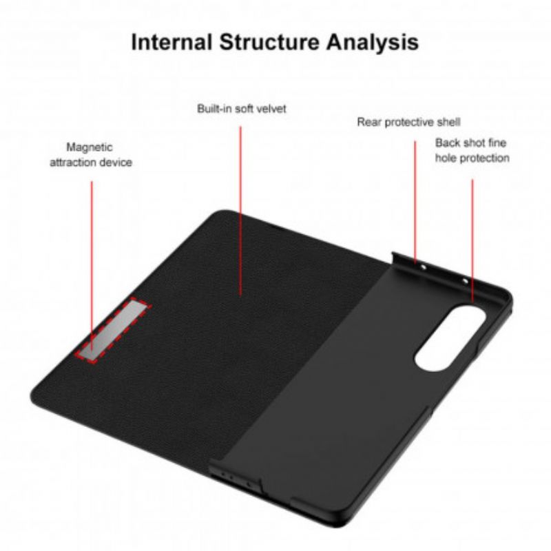 Nahkakuori Flip Kotelot Samsung Galaxy Z Fold 3 5g Puhelinkuoret Ultra Fine Gkk
