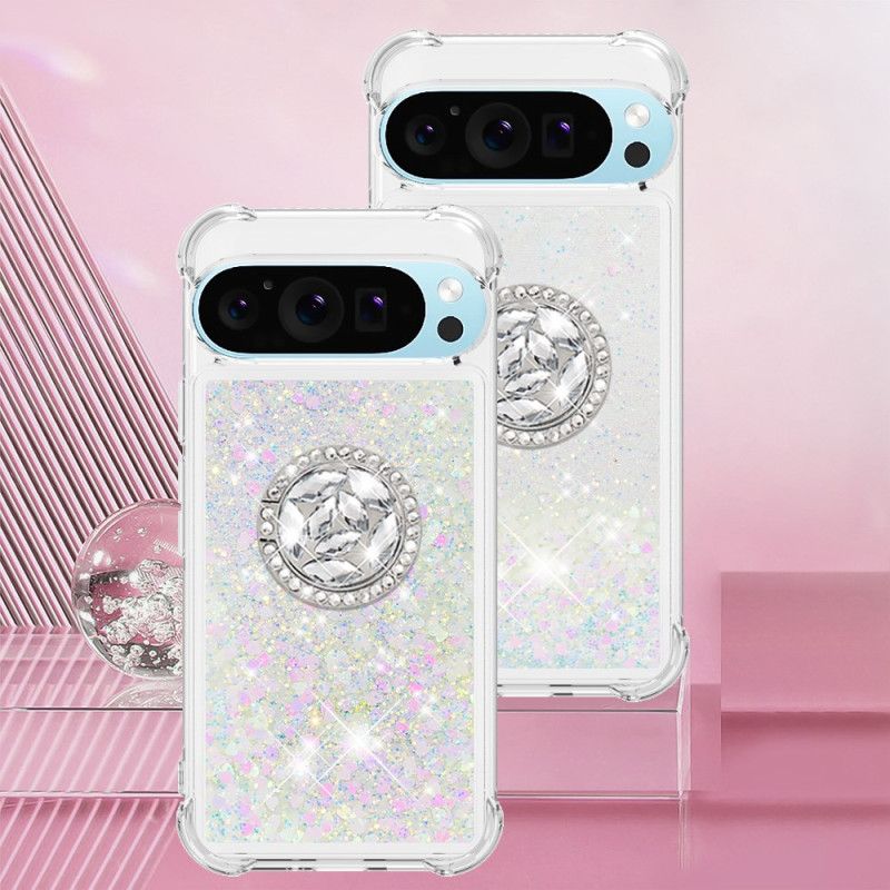 Kuori Google Pixel 10 / 10 Pro Glitter-liukuvärjäys Sormuspidikkeellä Suojakuori