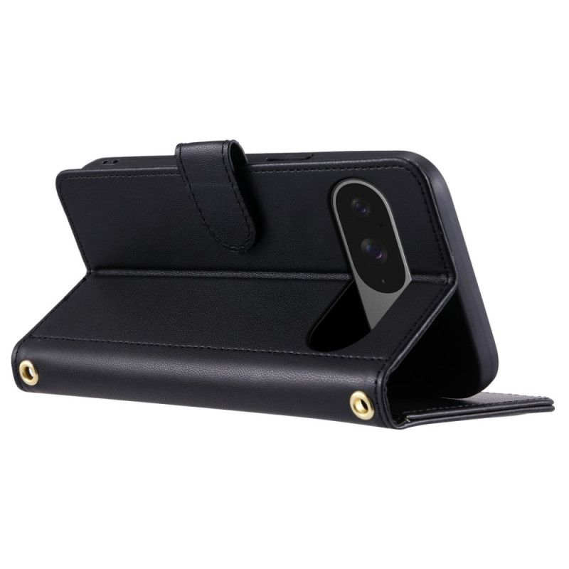 Nahkakotelo Google Pixel 10 / 10 Pro Tikattu Hihnoilla