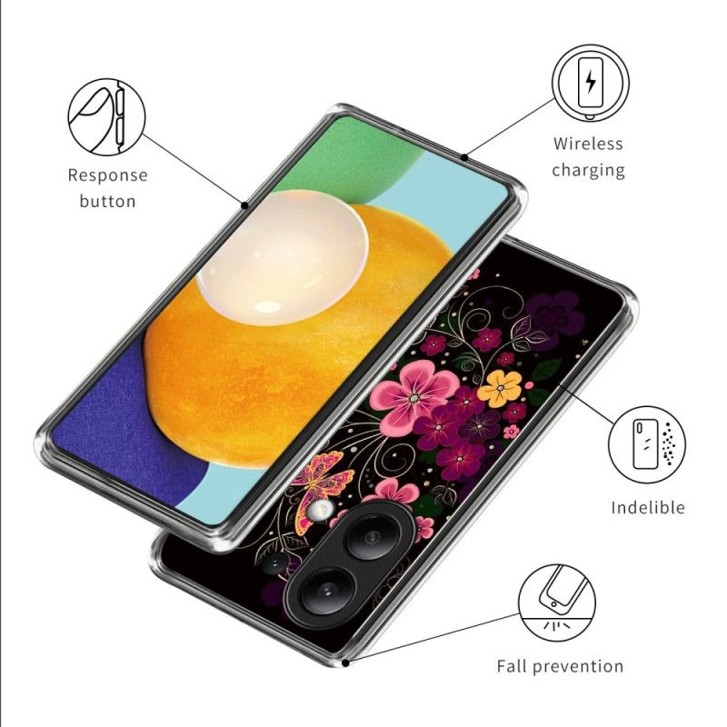 Kuori Xiaomi Redmi Note 13 4g Kukkia Ja Perhosia Suojakuori