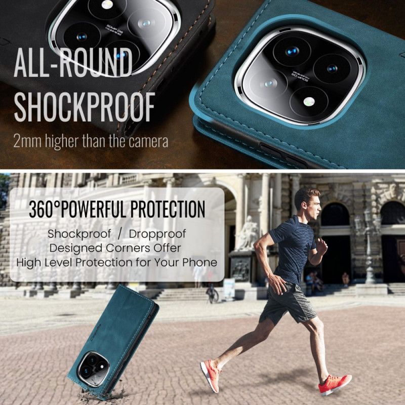 Nahkakotelo Xiaomi Redmi Note 14 Pro 5g Caseme-mokkanahkakuvio