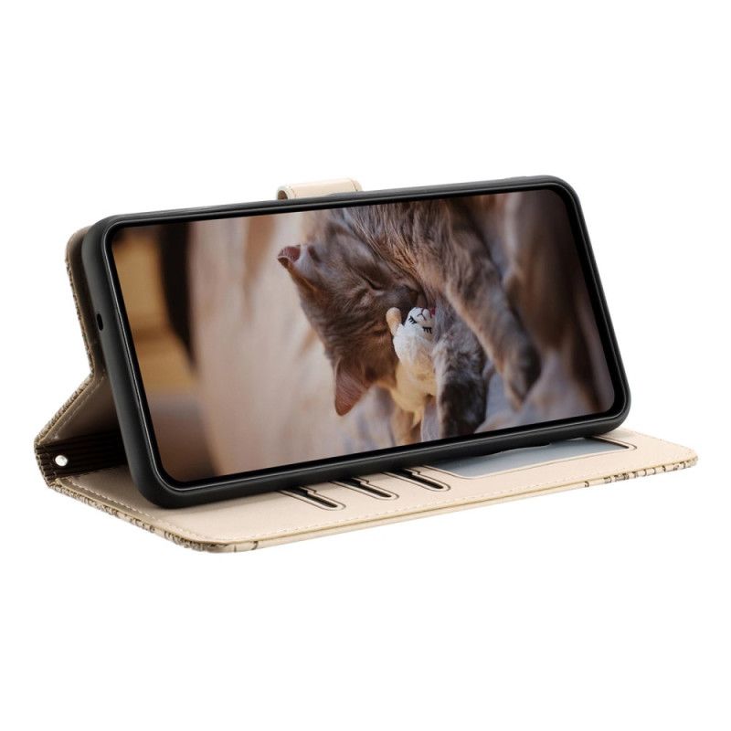 Nahkakotelo Xiaomi Redmi Note 14 Pro 5g Kissakuvio Ja Hihna