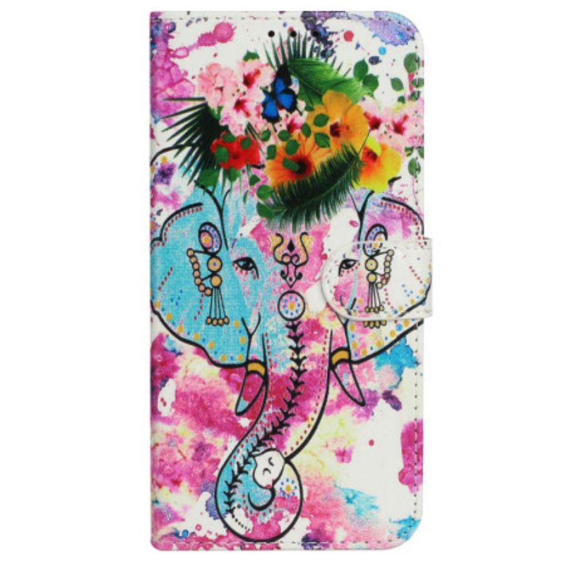 Kotelot Motorola Edge 50 Premium Flower Elefant Suojakuori
