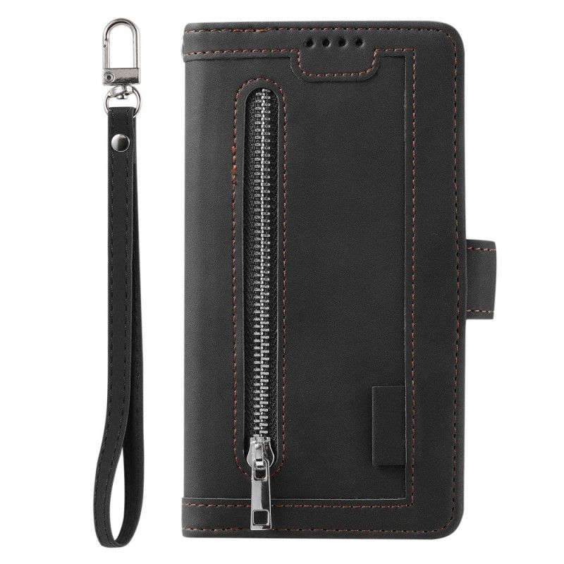Flip Case Samsung Galaxy A10 Tummansininen Musta Kolikkokassan 9 Kortinhaltijaa