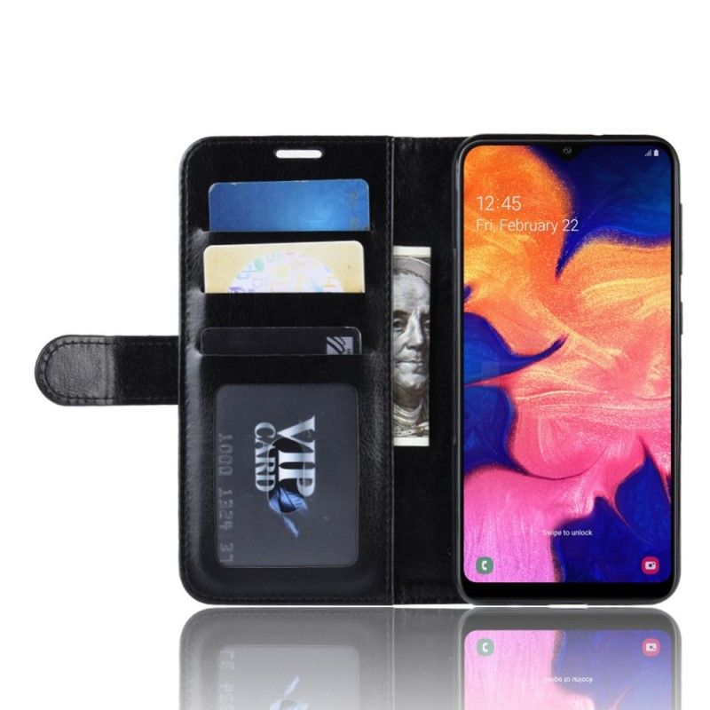 Nahkakotelo Samsung Galaxy A10 Valkoinen Musta Puhelinkuoret Suunnittelijanahka