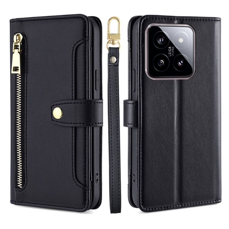 Kotelot Xiaomi 14 Lompakko Hihnalla Ja Olkahihnalla