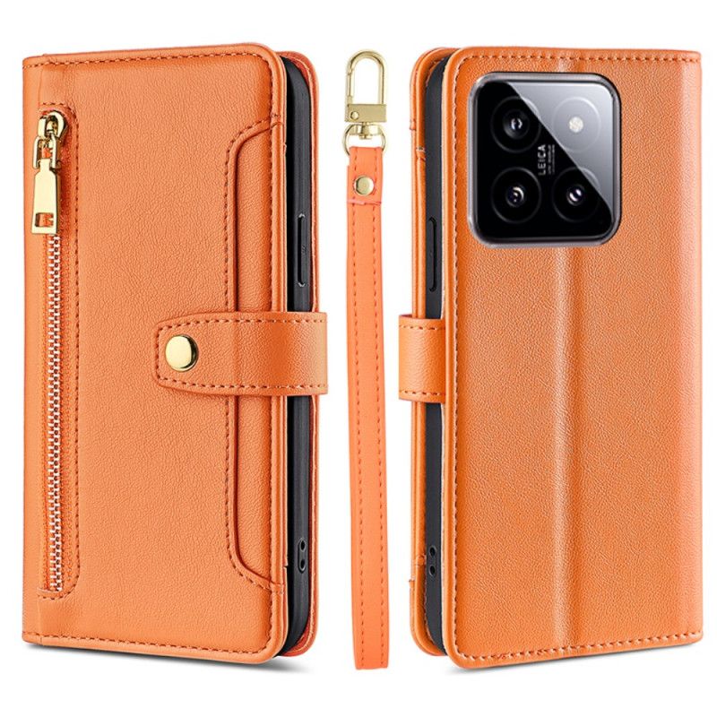 Kotelot Xiaomi 14 Lompakko Hihnalla Ja Olkahihnalla
