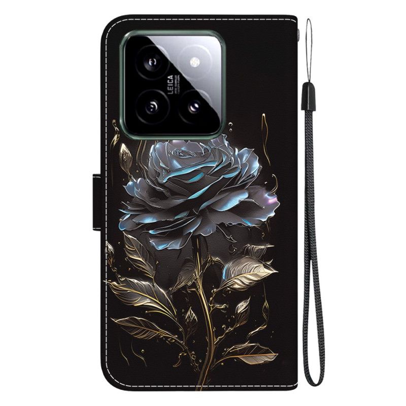 Kuoret Xiaomi 14 Musta Ruusu Hihnalla