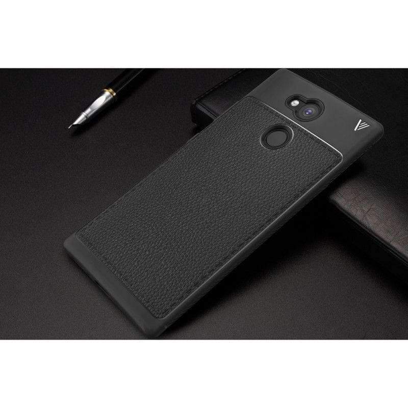 Kuori Sony Xperia L2 Harmaa Ensiluokkainen Nahkaefekti Suojakuori