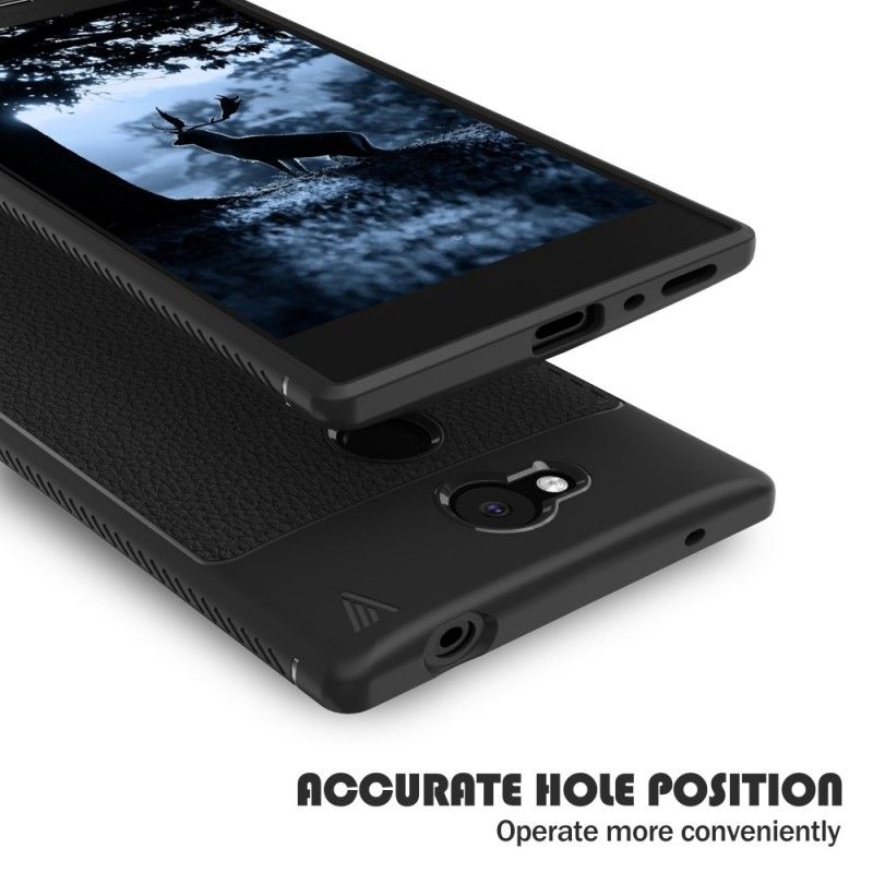 Kuori Sony Xperia L2 Harmaa Ensiluokkainen Nahkaefekti Suojakuori