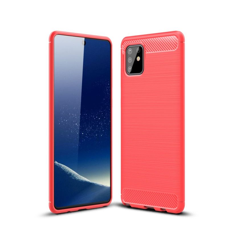 Kuori Samsung Galaxy Note 10 Lite Punainen Musta Harjattu Hiilikuitu