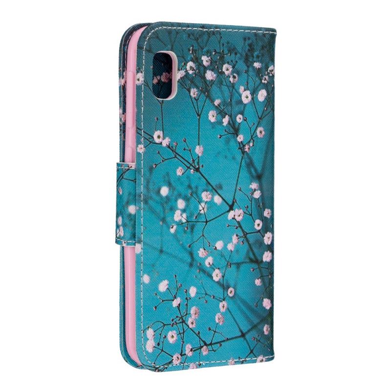 Nahkakotelo Samsung Galaxy A10e Puhelinkuoret Kukkiva Puu