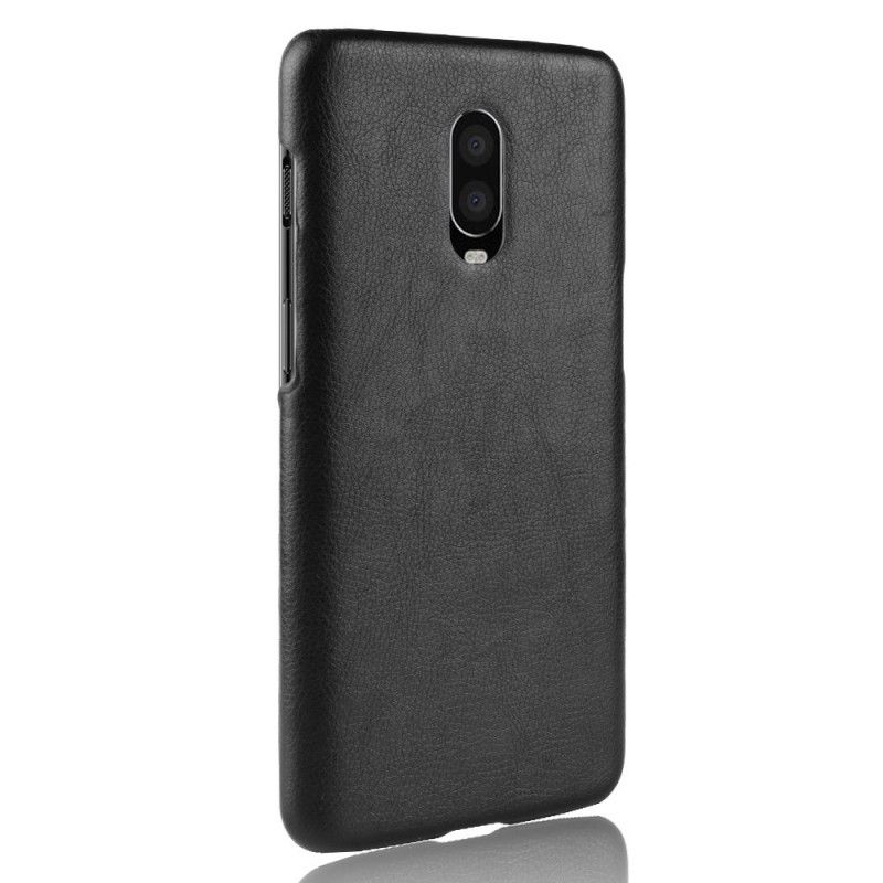 Kuori OnePlus 6T Kahvi Musta Suorituskykyinen Litsi Nahkainen Vaikutus