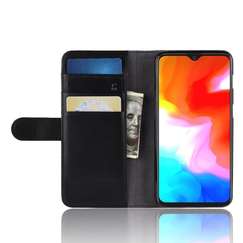OnePlus 6T Ruskea Musta Halkaistu Nahka