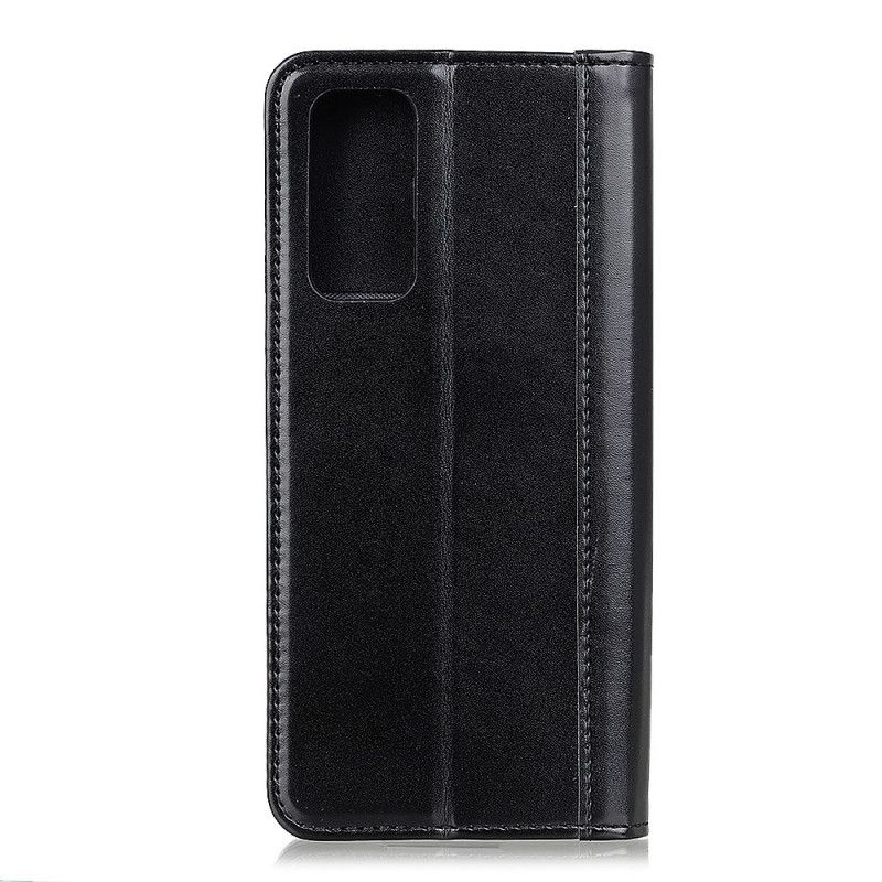 Flip Kotelot Xiaomi Mi 10T / 10T Pro Punainen Musta Hillitty Halkaistu Nahka Suojakuori