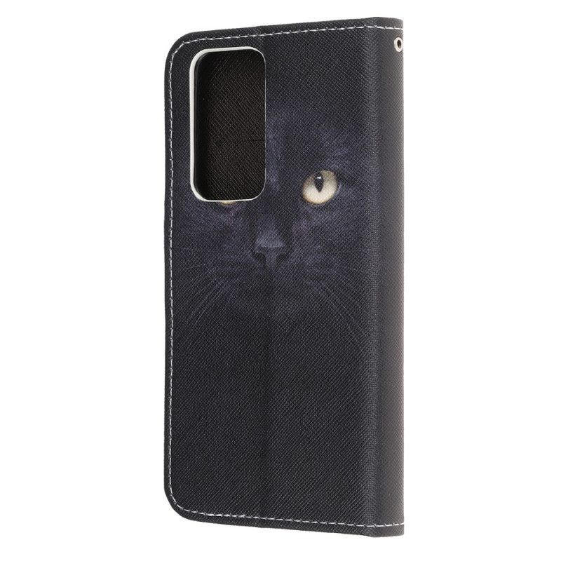 Kotelot Xiaomi Mi 10T / 10T Pro Mustat Kissan Silmät Remmillä
