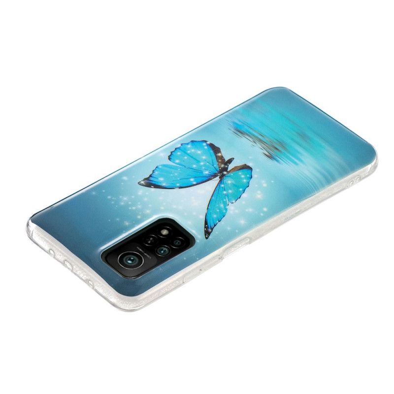 Kuori Xiaomi Mi 10T / 10T Pro Fluoresoiva Sininen Perhonen