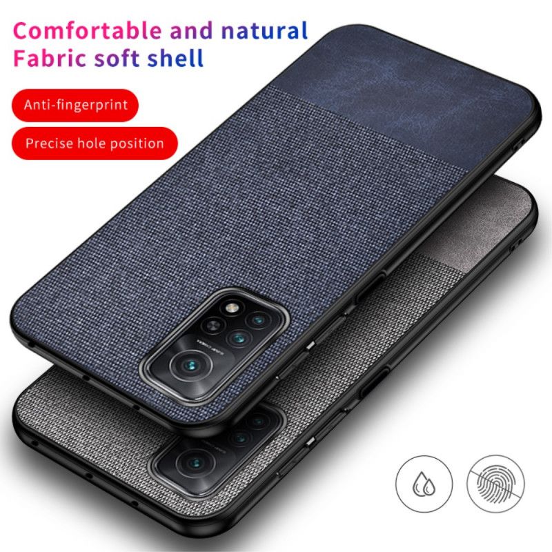 Kuori Xiaomi Mi 10T / 10T Pro Harmaa Musta Tekonahkainen Purutekstiili