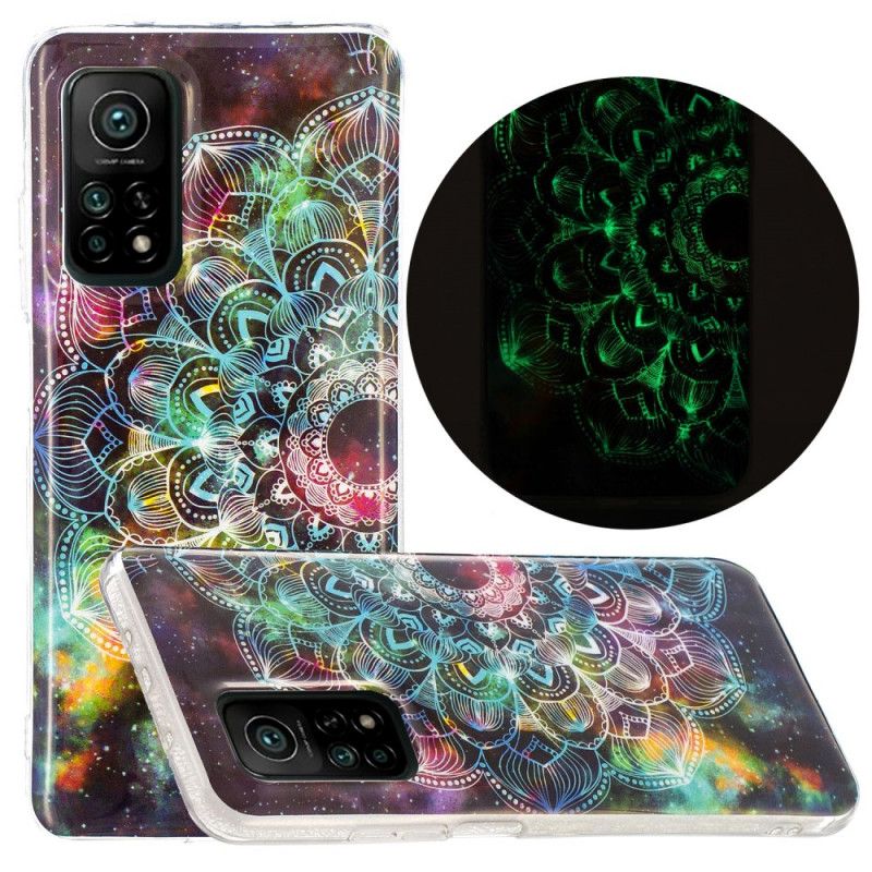 Kuori Xiaomi Mi 10T / 10T Pro Punainen Musta Fluoresoiva Kukka-Sarja