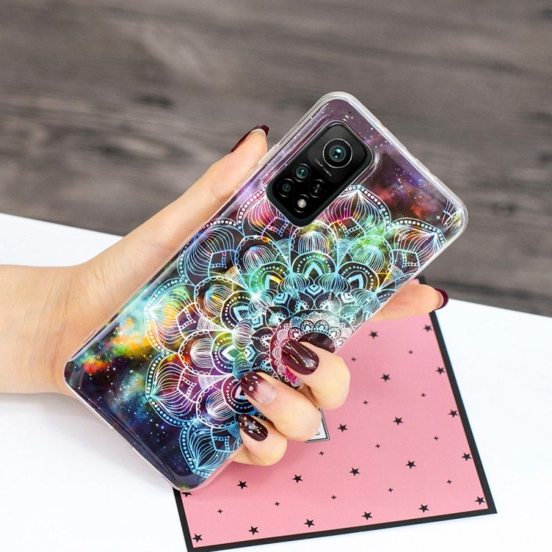 Kuori Xiaomi Mi 10T / 10T Pro Punainen Musta Fluoresoiva Kukka-Sarja