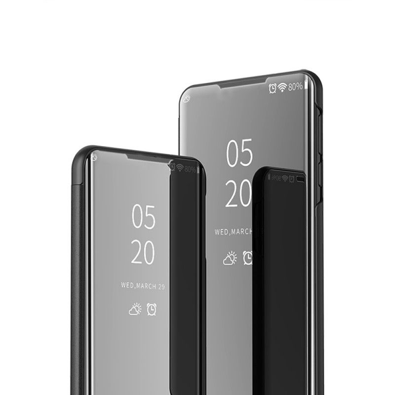 Näkymäkansi Xiaomi Mi 10T / 10T Pro Tummansininen Musta Peili Ja Keinonahka