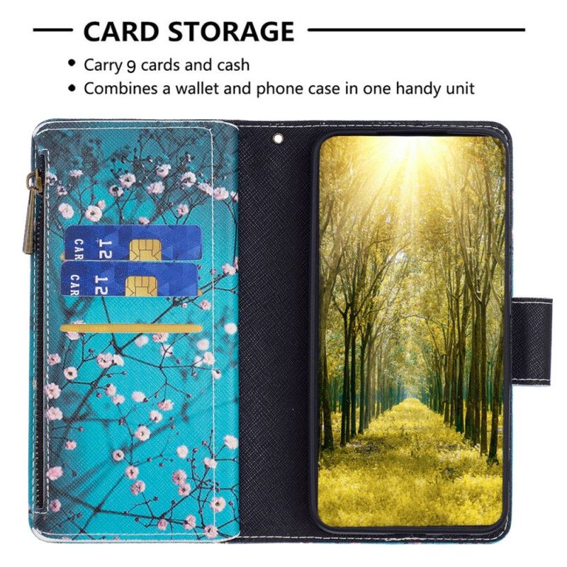 Kotelot iPhone 16 Plus Plum Blossom Lompakko Hihnalla Suojakuori