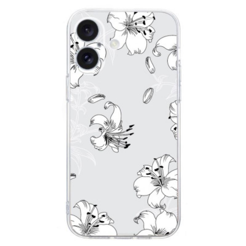 Puhelinkuoret iPhone 16 Plus Valkoisia Kukkia