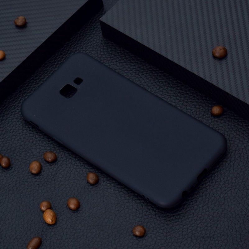 Kuori Samsung Galaxy J4 Plus Valkoinen Musta Matta Silikoni