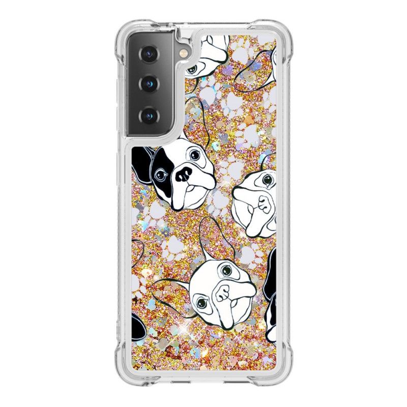 Case Kuoret Samsung Galaxy S21 Plus 5G Puhelinkuoret Herra Koiran Kimallus