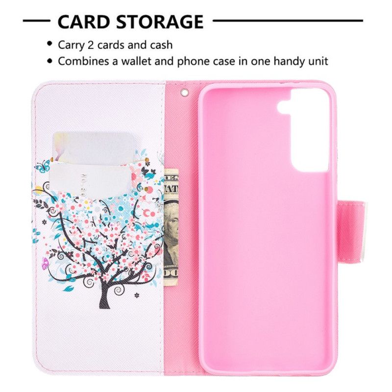 Flip Case Samsung Galaxy S21 Plus 5G Kukallinen Puu