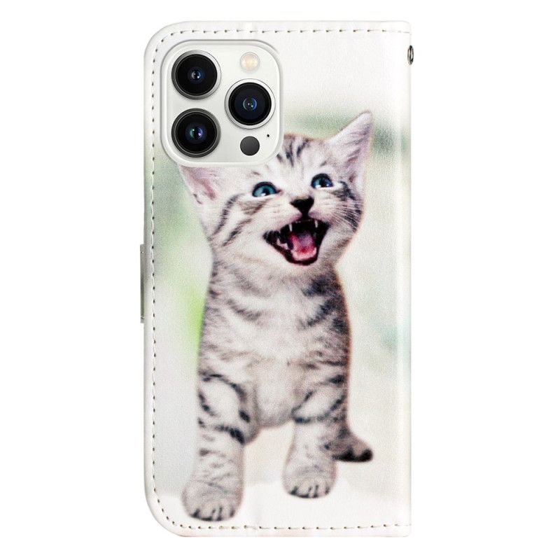 Kotelot iPhone 16 Pro Kissakuvio Hihnalla