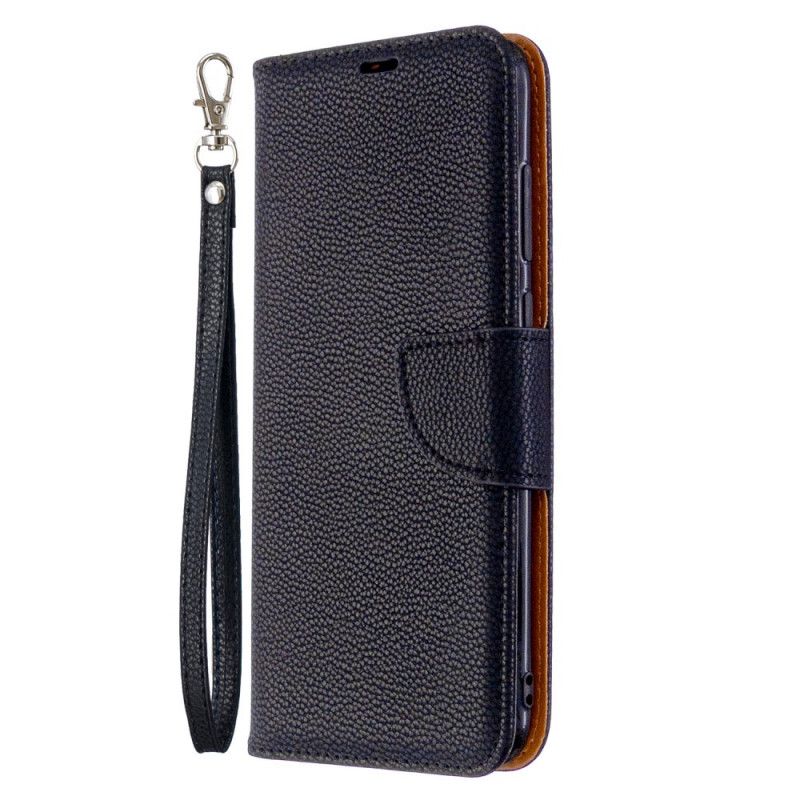 Flip Case Samsung Galaxy M11 Magenta Musta Litsi Vino Läppä