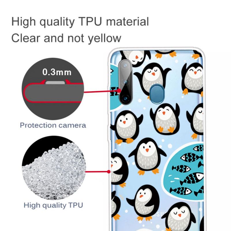 Kuori Samsung Galaxy M11 Pingviinit Ja Kalat Suojakuori