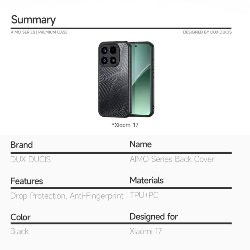 Case Xiaomi 17 Puhelinkuoret Aimo-sarjan Dux Ducis
