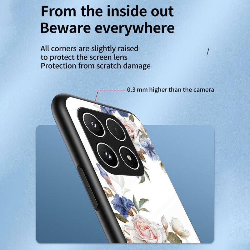 Kuori Xiaomi 17 Karkaistua Lasia Kukkakuvio