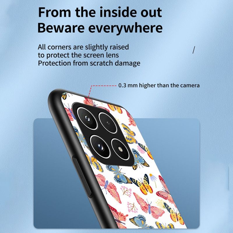 Kuori Xiaomi 17 Karkaistua Lasia Perhoskuvio