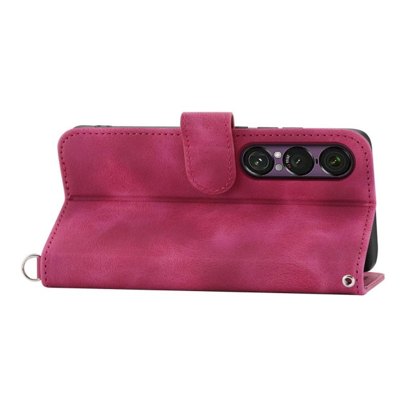 Kotelot Sony Xperia 1 Vii Mokkanahkainen Pitsikuvio Suojakuori