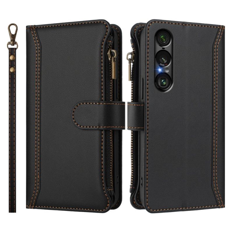 Kotelot Sony Xperia 1 Vii Puhelinkuoret 9 Kortin Lokeron Lompakko Hihnalla