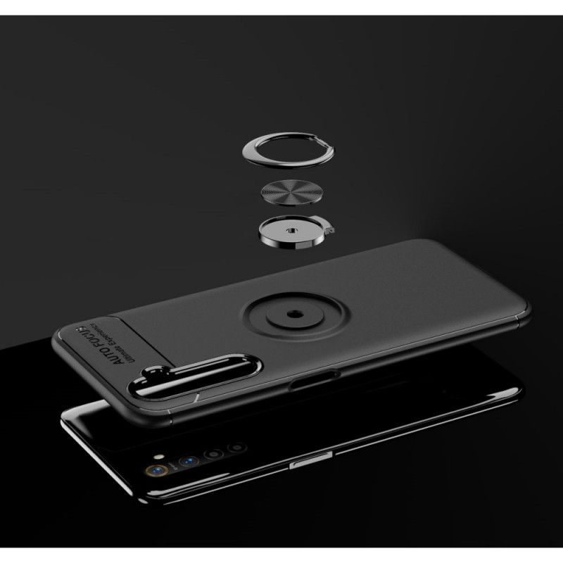 Kuori Realme 6 Punainen Musta Pyörivä Rengas